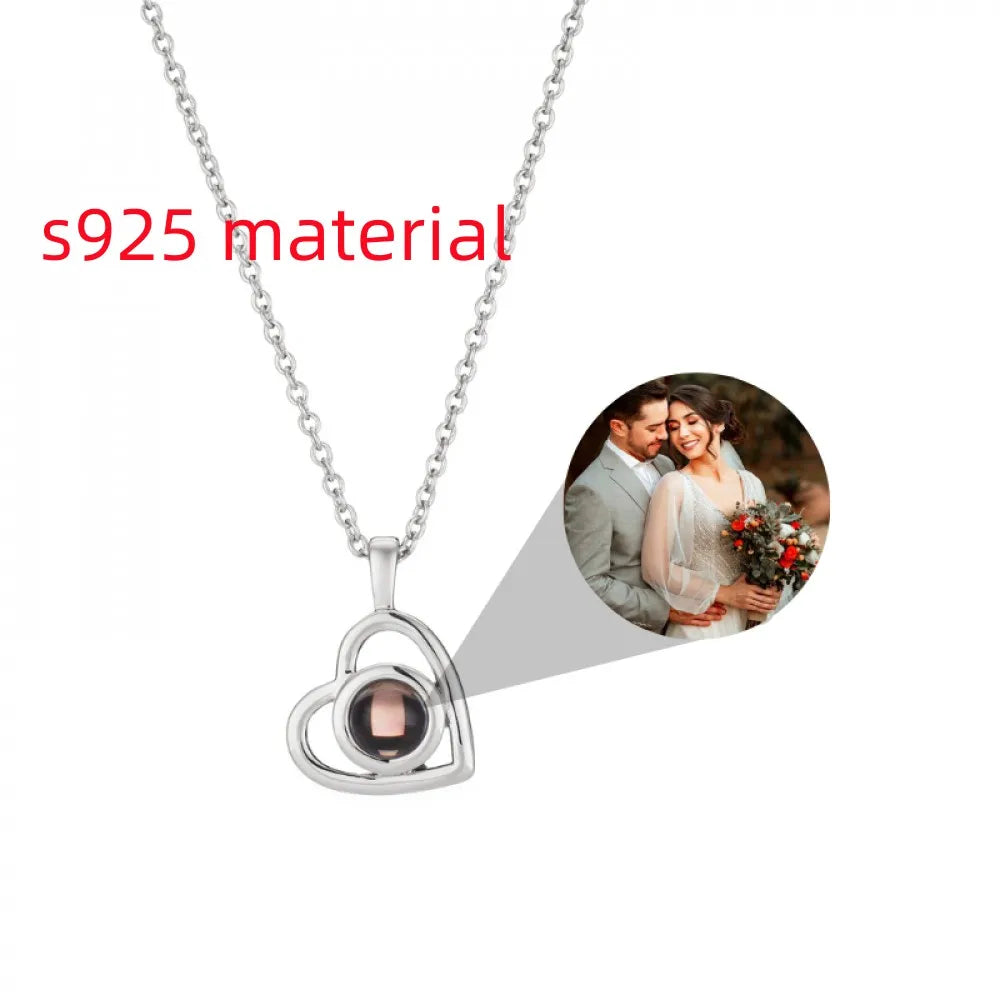Custom Heart Projection Necklace – Personalized Photo Memory Gift