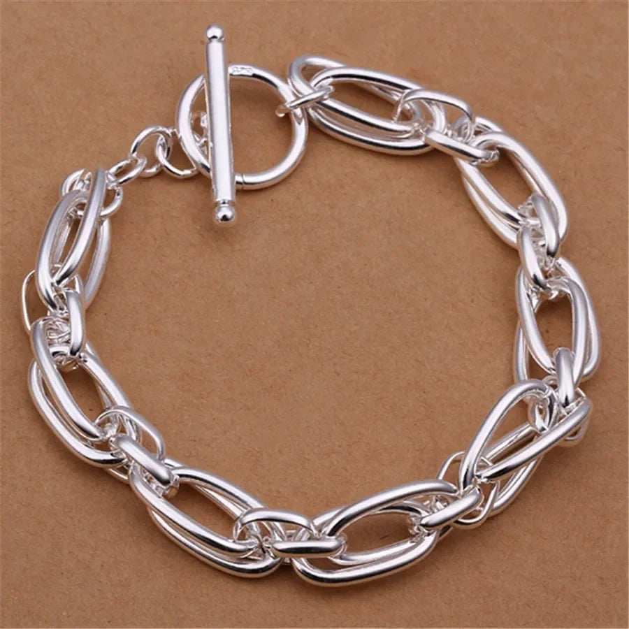 Fine 925 Sterling Silver Solid Chain Bracelet