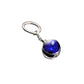 Keychain with a blue and silver design on a white background