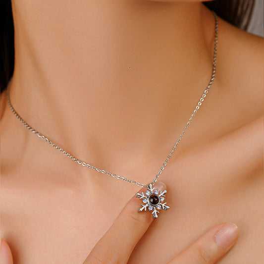 Custom Snowflake Projection Necklace