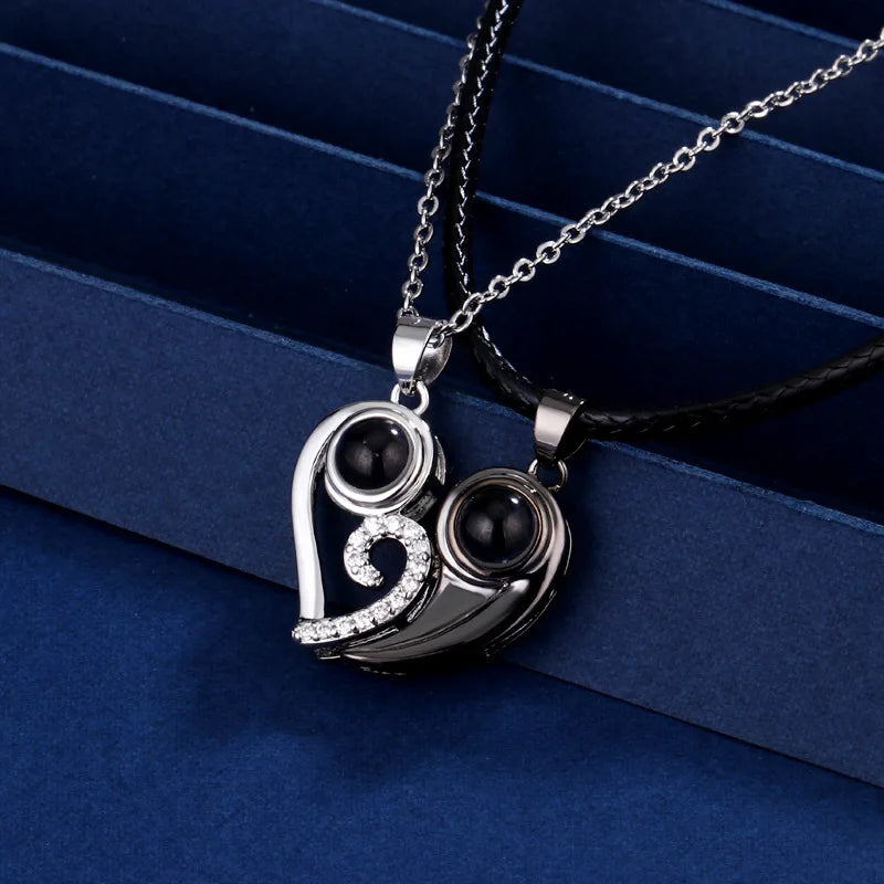Heart Necklace Photo Personalized Picture Pendant Couple