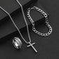 3-Piece Titanium Cross Jewelry Set