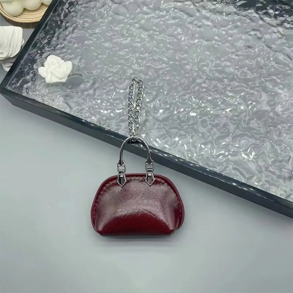 Mini PU Leather Handbag Keychain Pendant