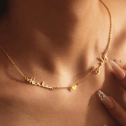 Lemegeton Custom Multiple Name Necklace – Personalized Stainless Steel Family Jewelry