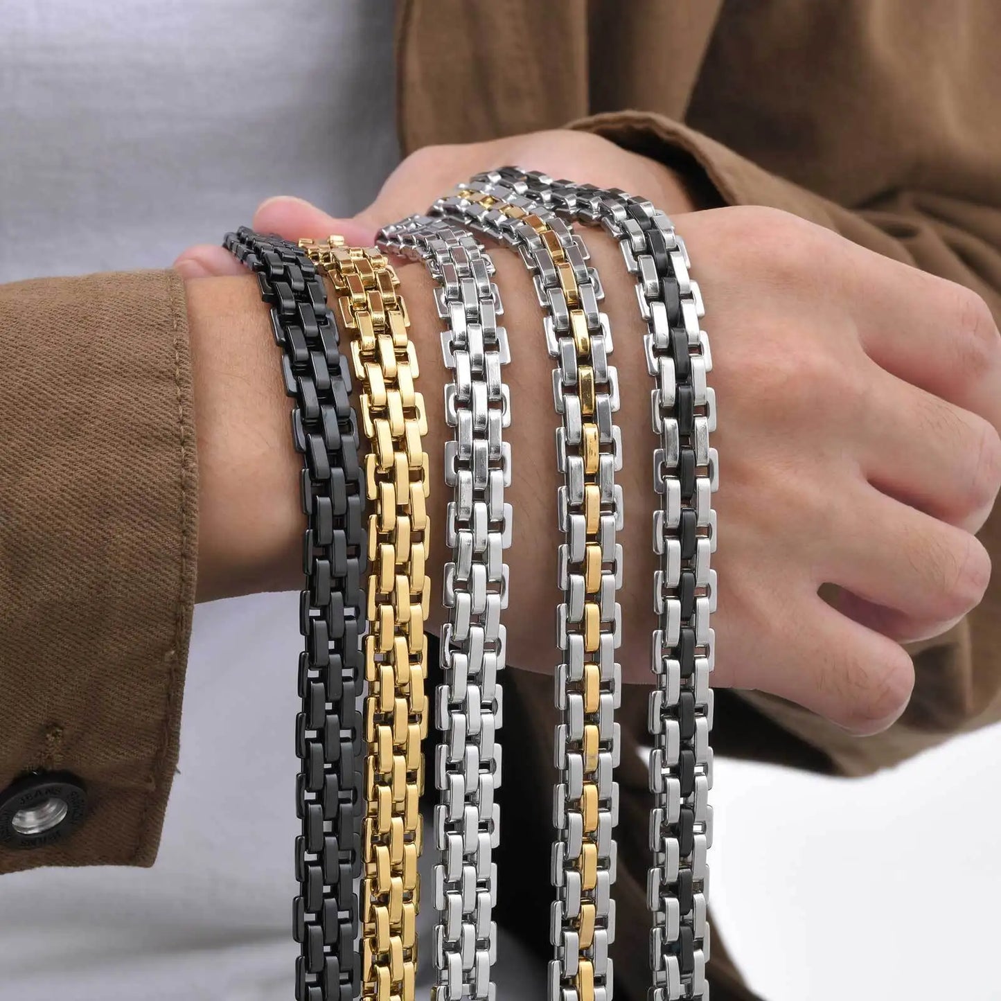 Two-Tone Stainless Steel Men’s Bracelet
