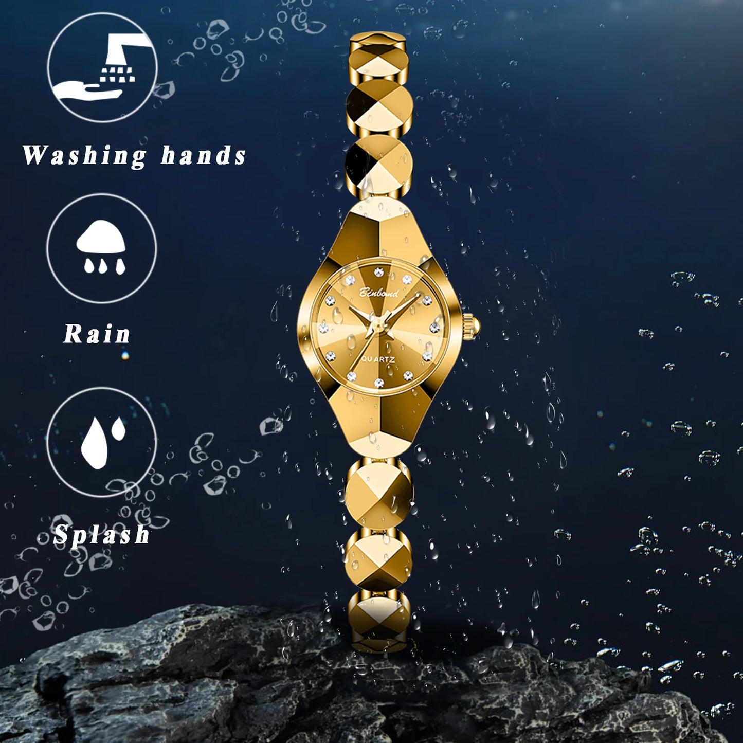 Elegant Women’s Quartz Watch with Diamond Accents and Stainless Steel Strap