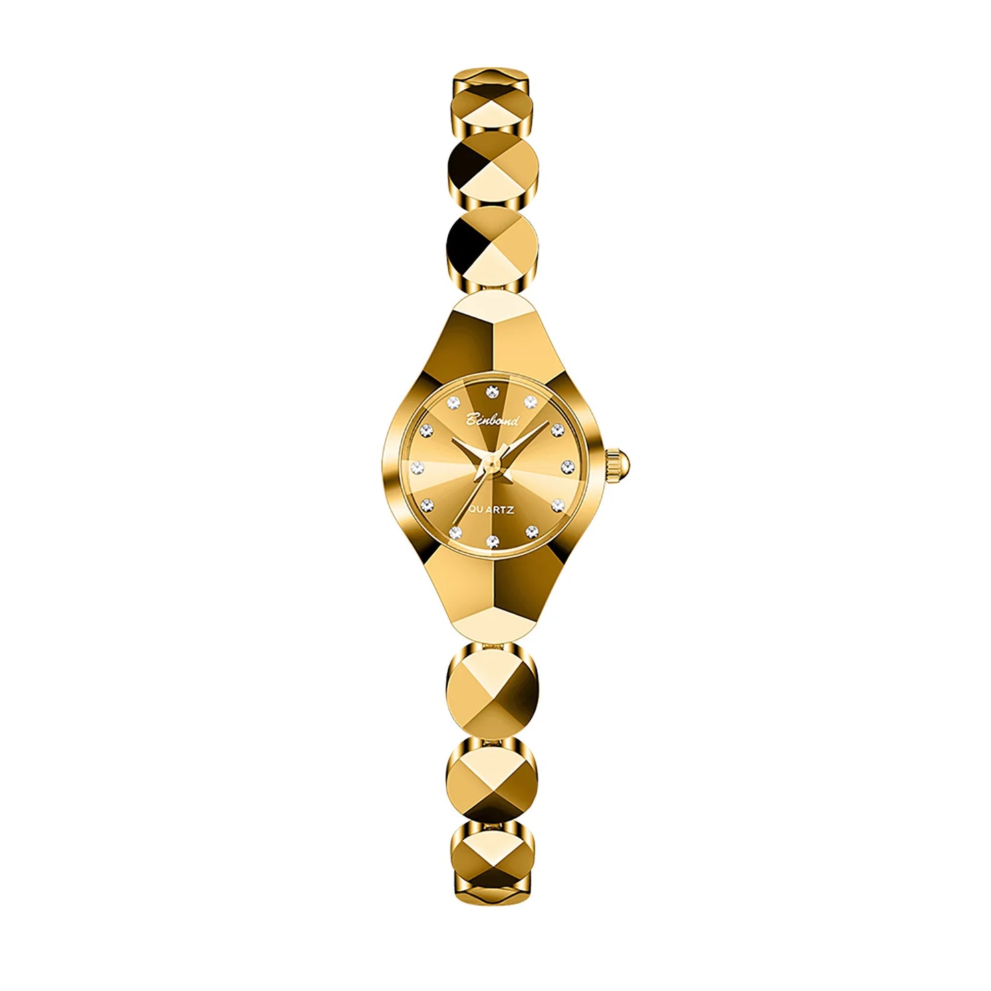 Elegant Women’s Quartz Watch with Diamond Accents and Stainless Steel Strap