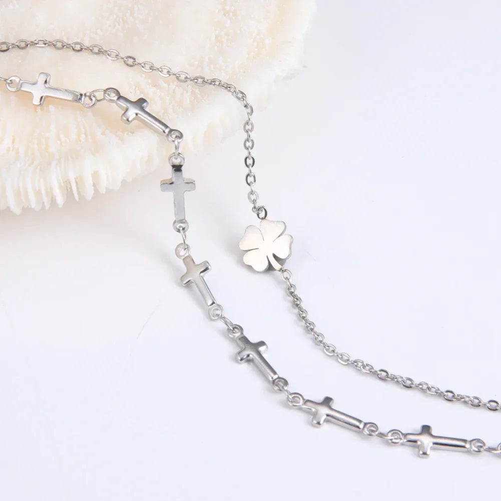 Skyrim Four-Leaf Clover Silver Anklet