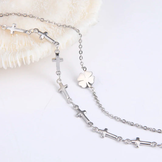 Skyrim Four-Leaf Clover Silver Anklet