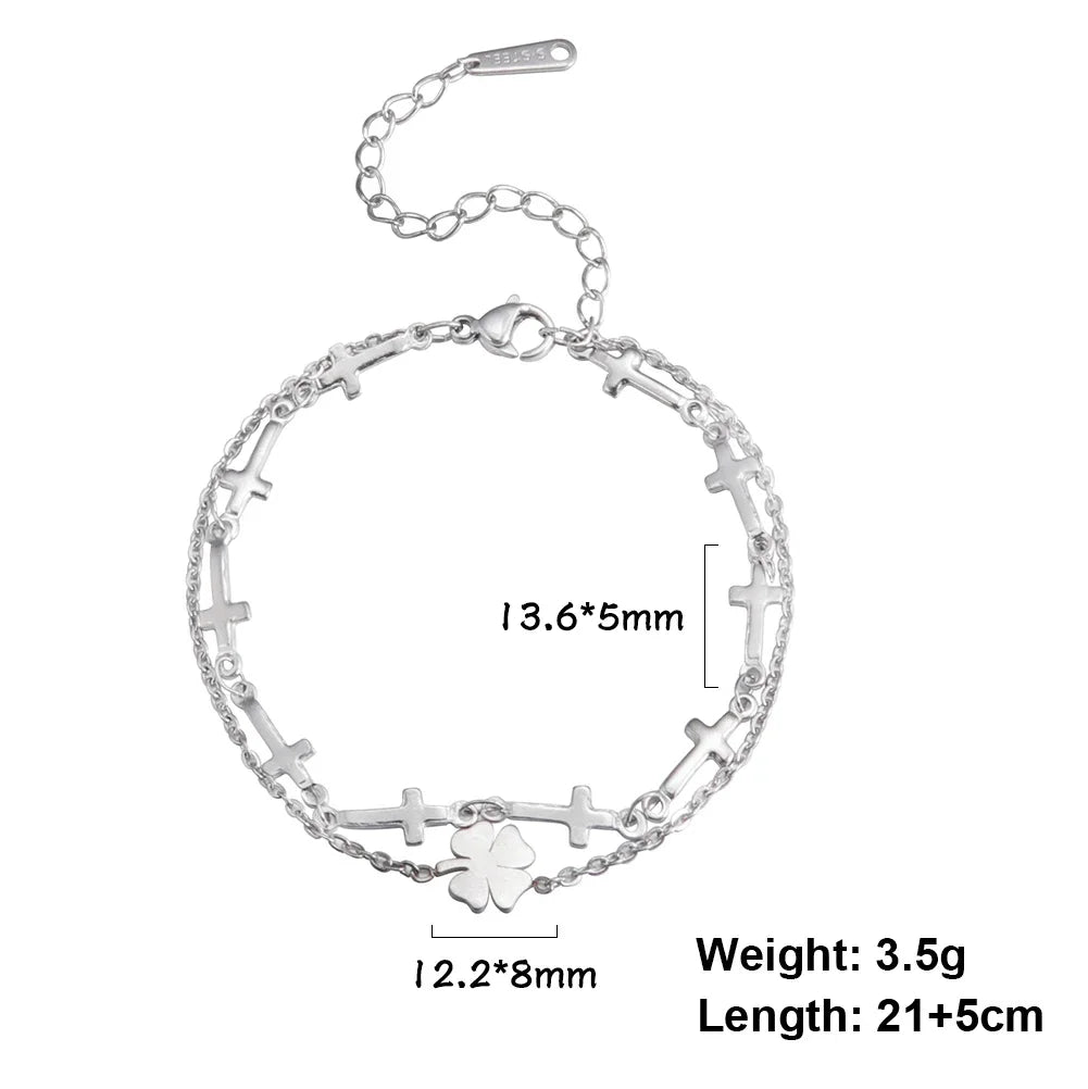 Skyrim Four-Leaf Clover Silver Anklet