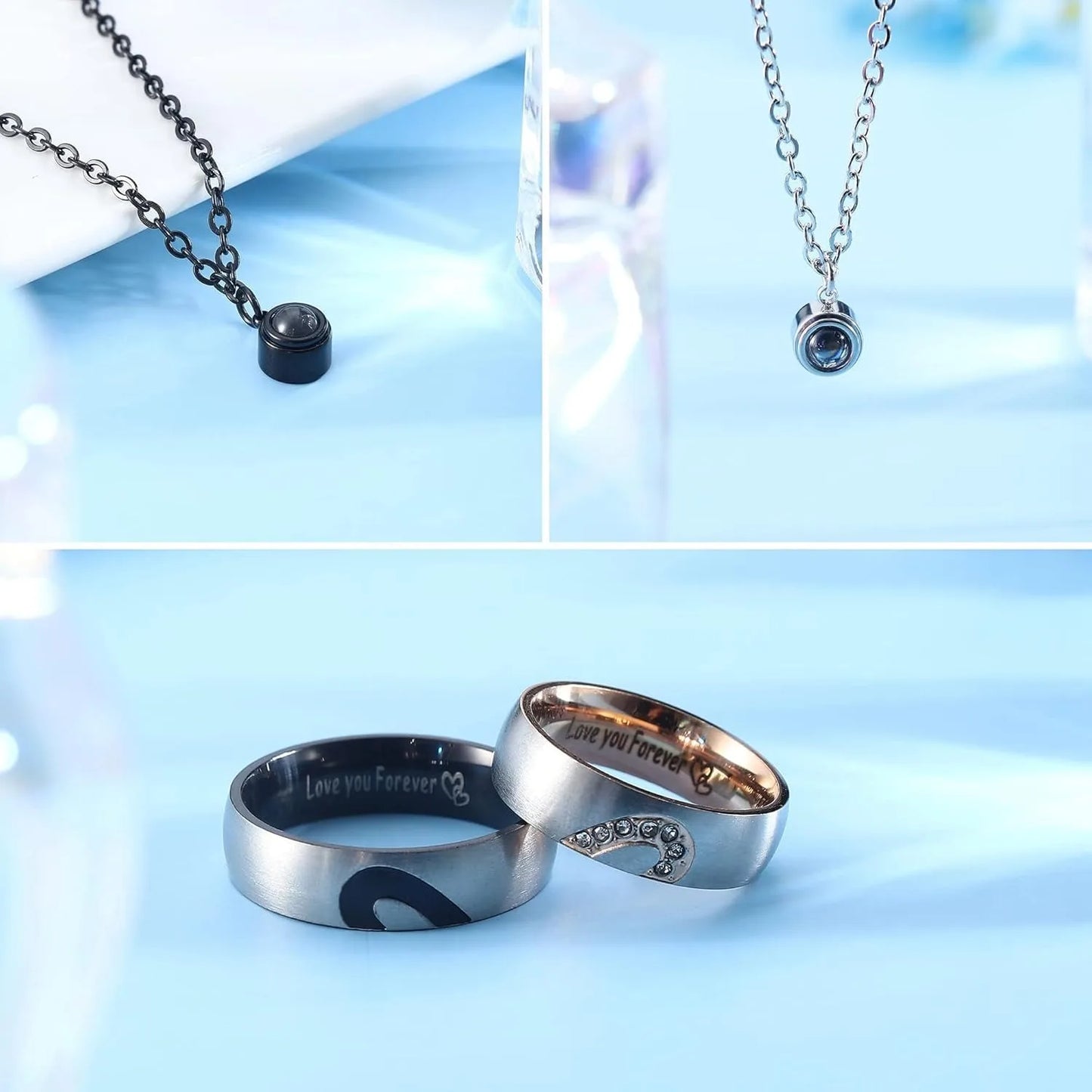 Matching Couples Pendant Necklace Set