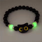 Fashion Luminous Beads Couple Bracelets with Glow-In-The-Dark Cat Charm