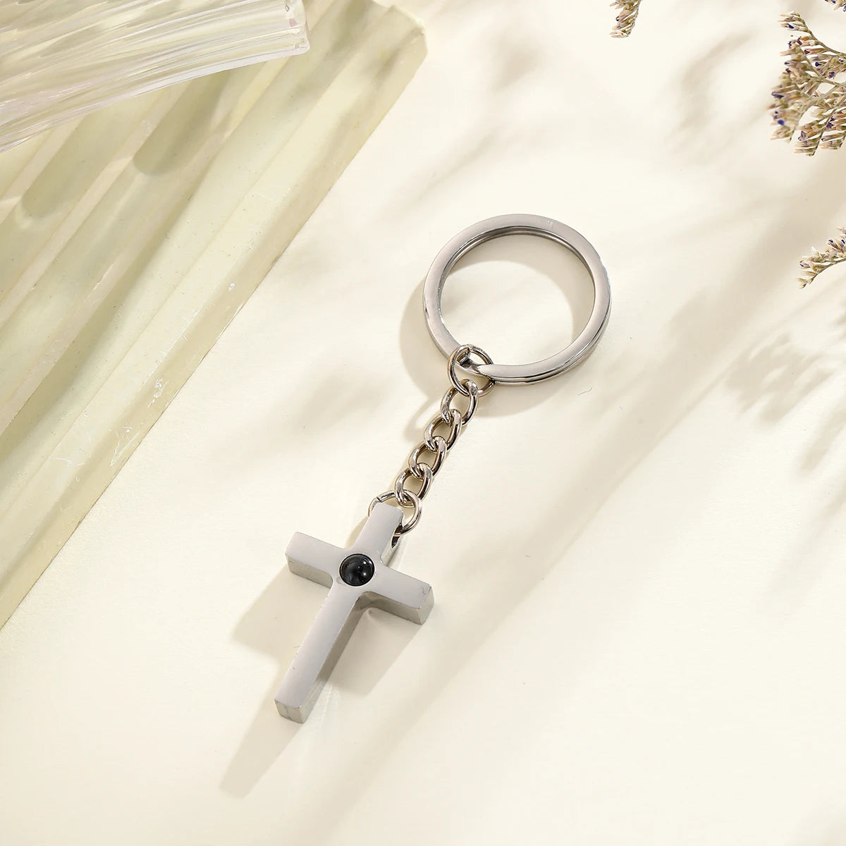 Customized Photo Projection Cross Keychain
