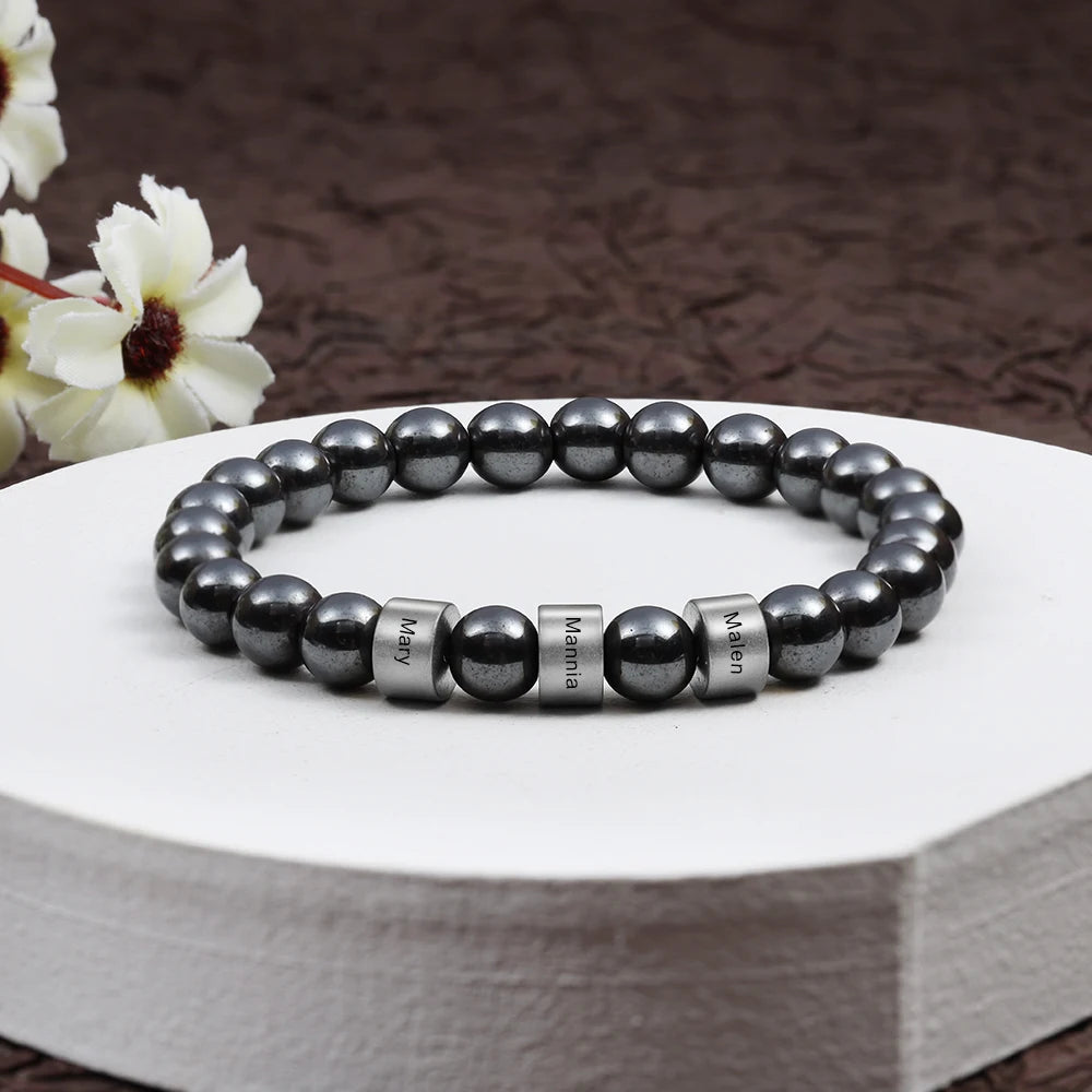 Personalized Stainless Steel Beaded Chain Name