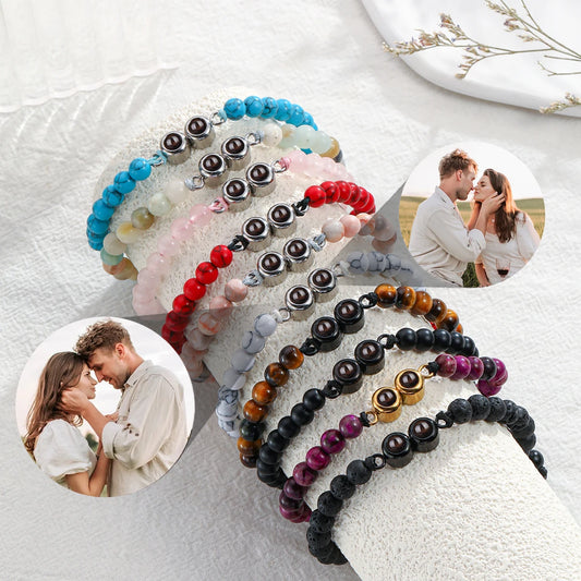 Personalized Multiple Photo Projection Bracelet – 21 Styles, 4 Bead Options