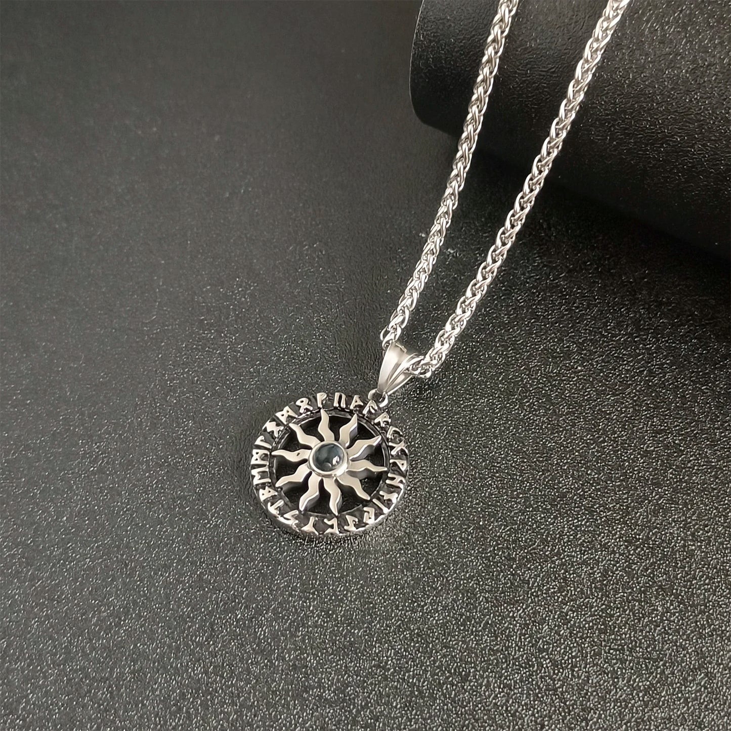 Vintage Sunflower Projection Necklace Custom Photo Pendant