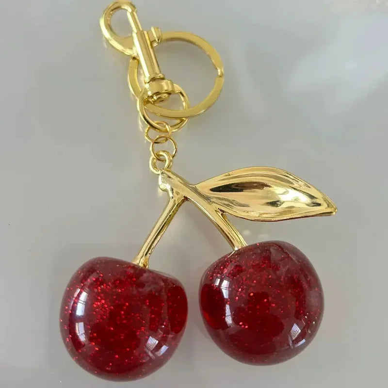 Cute Red Cherry Keychain