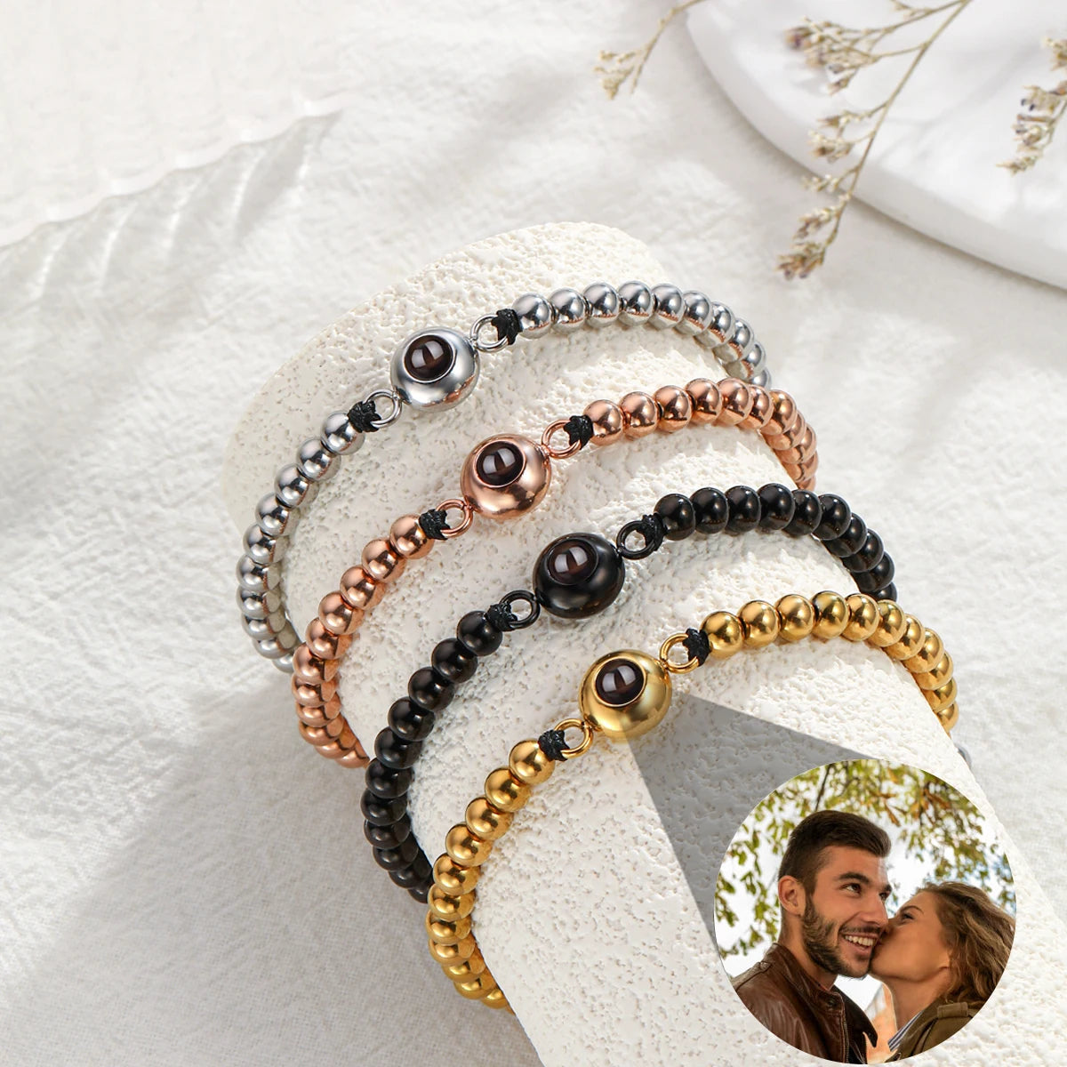 New Infinity Memory Photo Projection Bracelet – Custom Picture Keepsake for Loved Ones