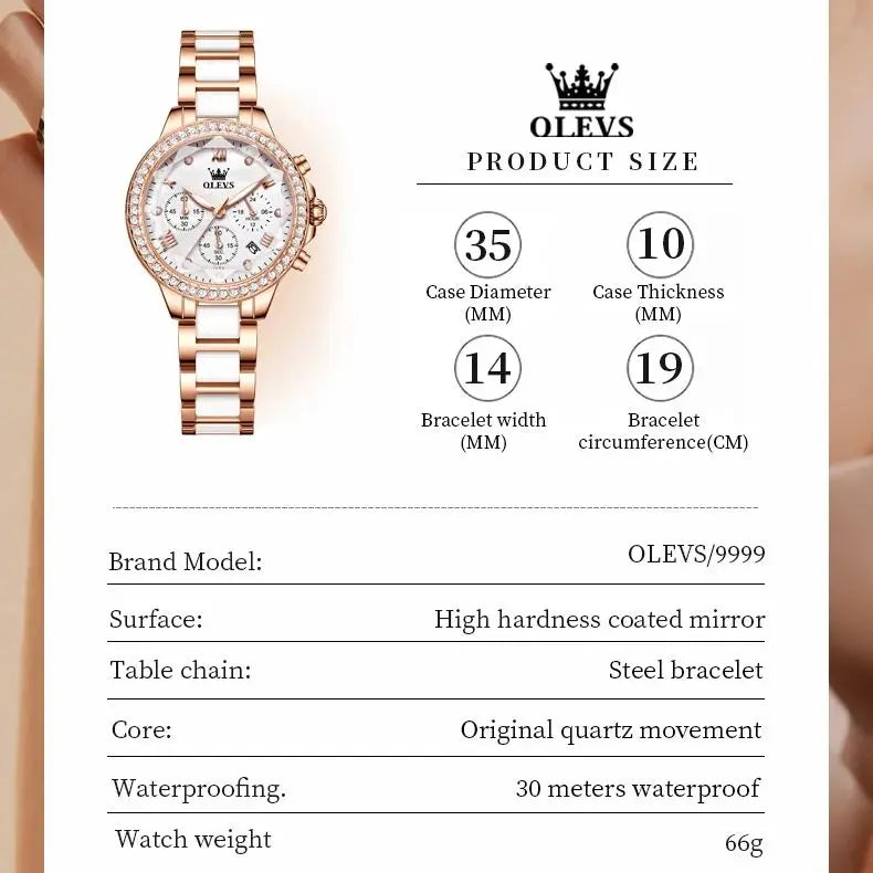 OLEVS 9999 Elegant Women's Luxury Quartz Watch