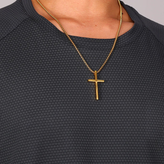 Waterproof Stainless Steel Cross Necklace for Men and Women
