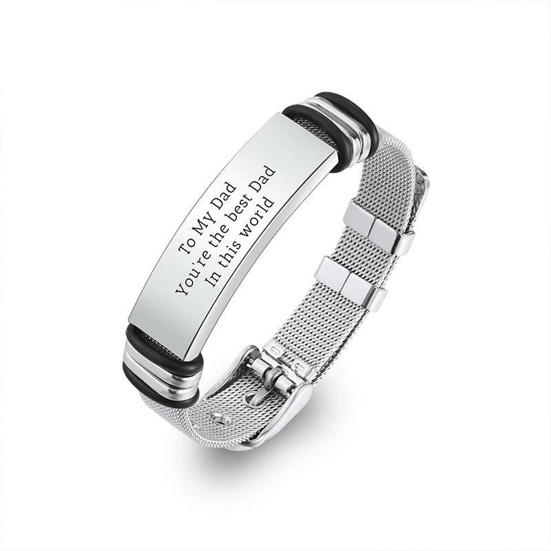 Custom Photo Text Bracelet Personalized Stainless Steel