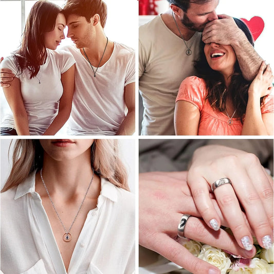 Matching Couples Pendant Necklace Set