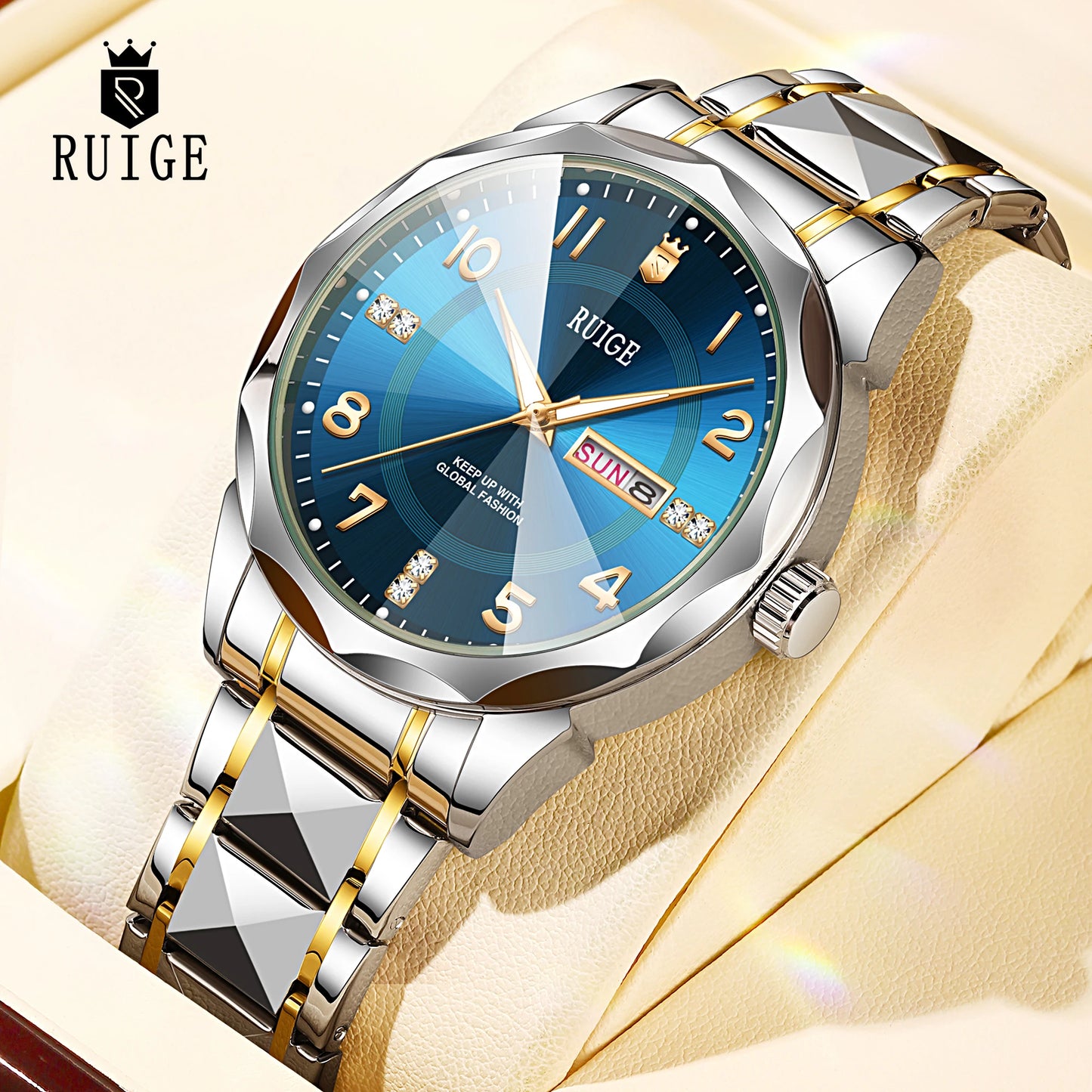 RUIGE Sunday Calendar Quartz Watch