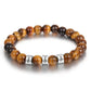 Personalized Tiger Eye Beaded Bracelet – Custom Engraved Stainless Steel Name Jewelry