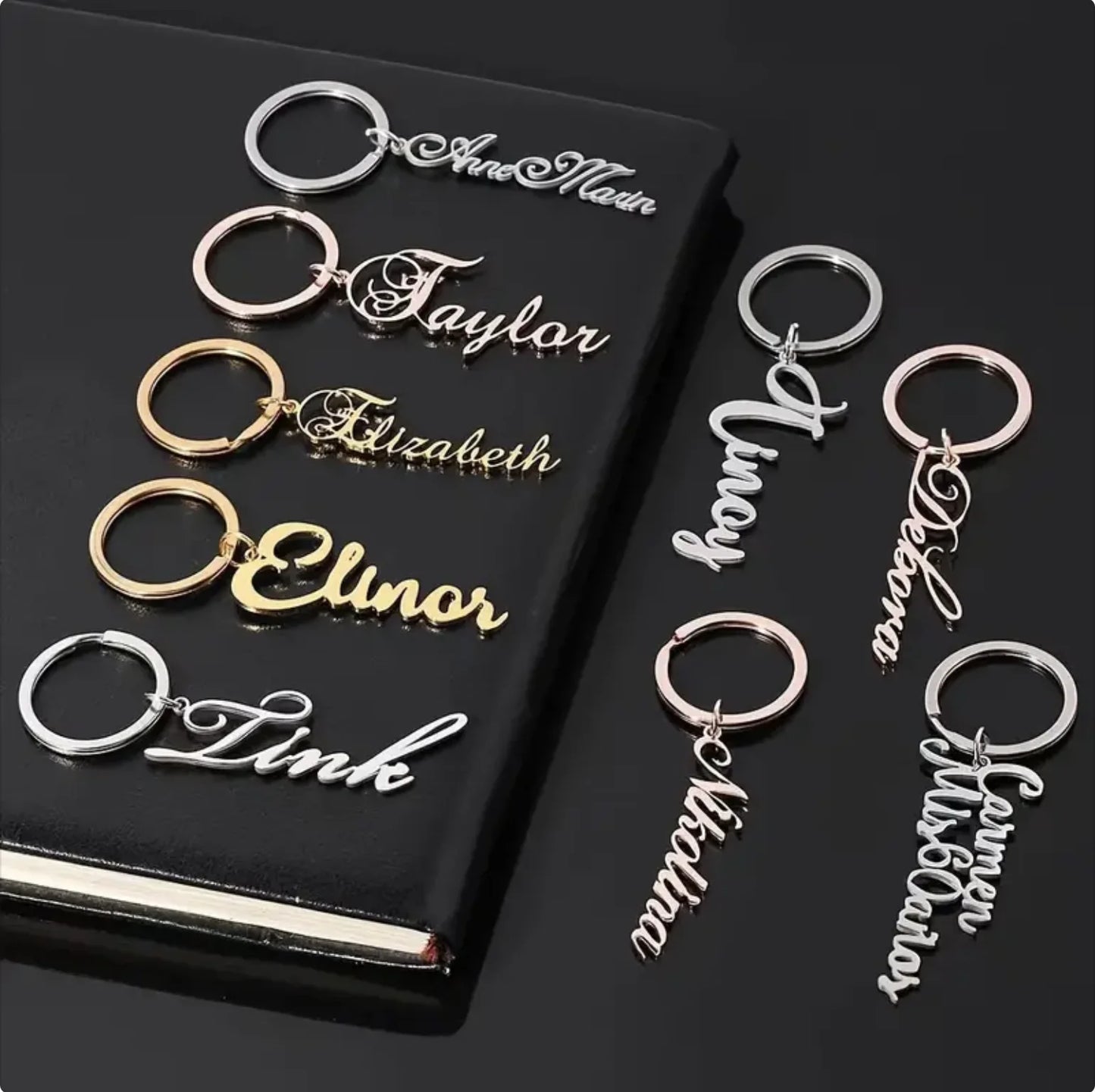 Custom Stainless Steel Name Tag Keychain – Personalized Key Ring