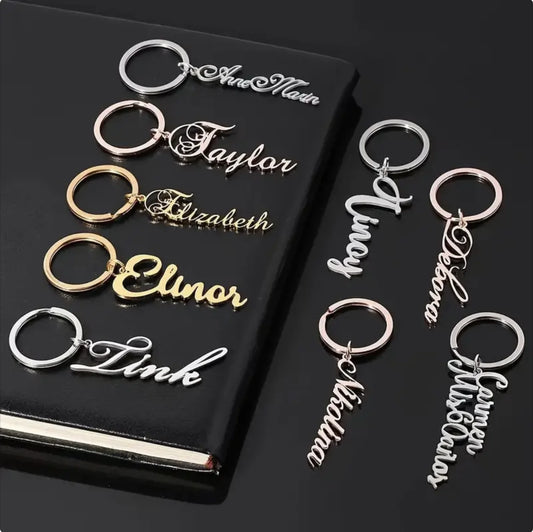 Custom Stainless Steel Name Tag Keychain – Personalized Key Ring
