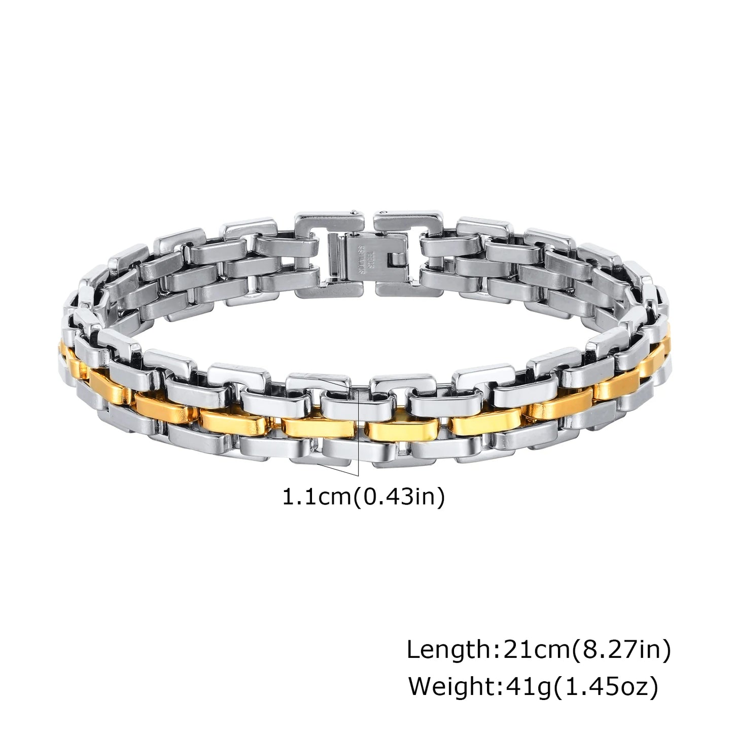 Two-Tone Stainless Steel Men’s Bracelet
