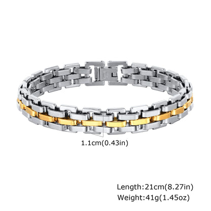Two-Tone Stainless Steel Men’s Bracelet