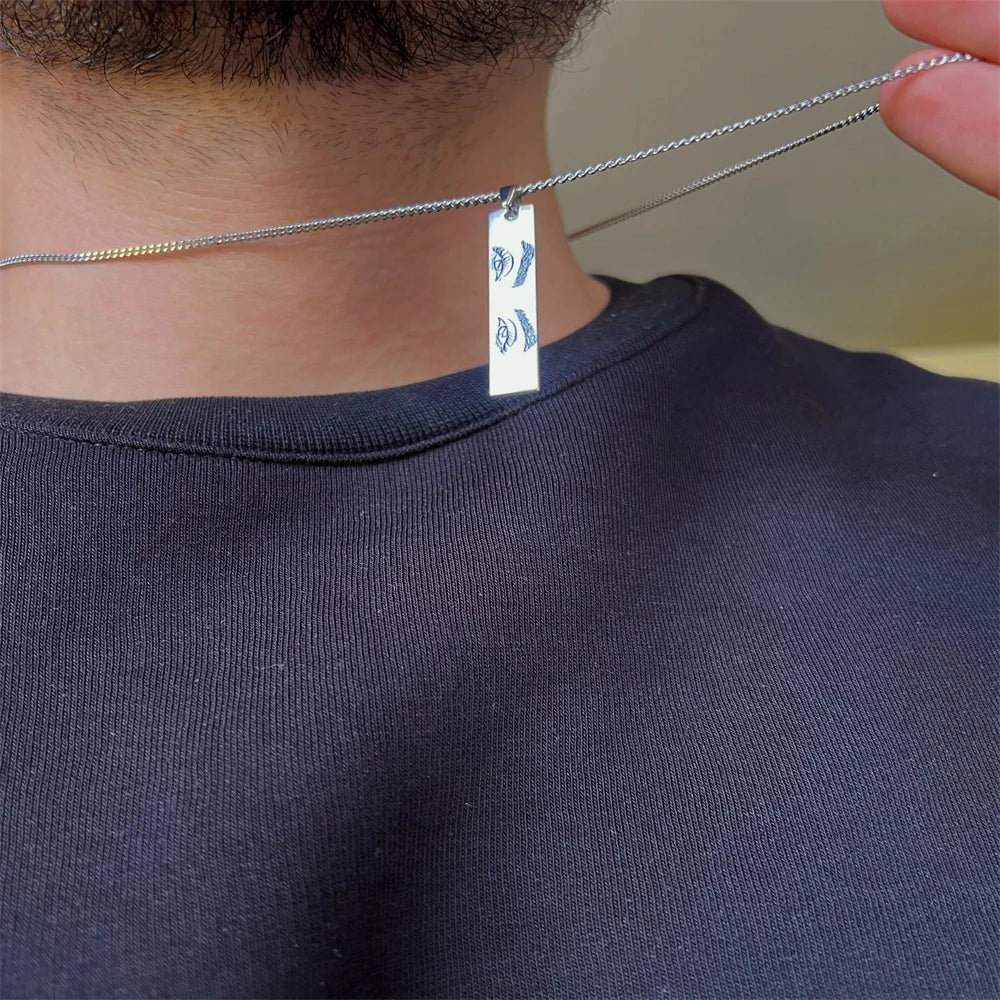 Personalized Eyes Engraved Necklace