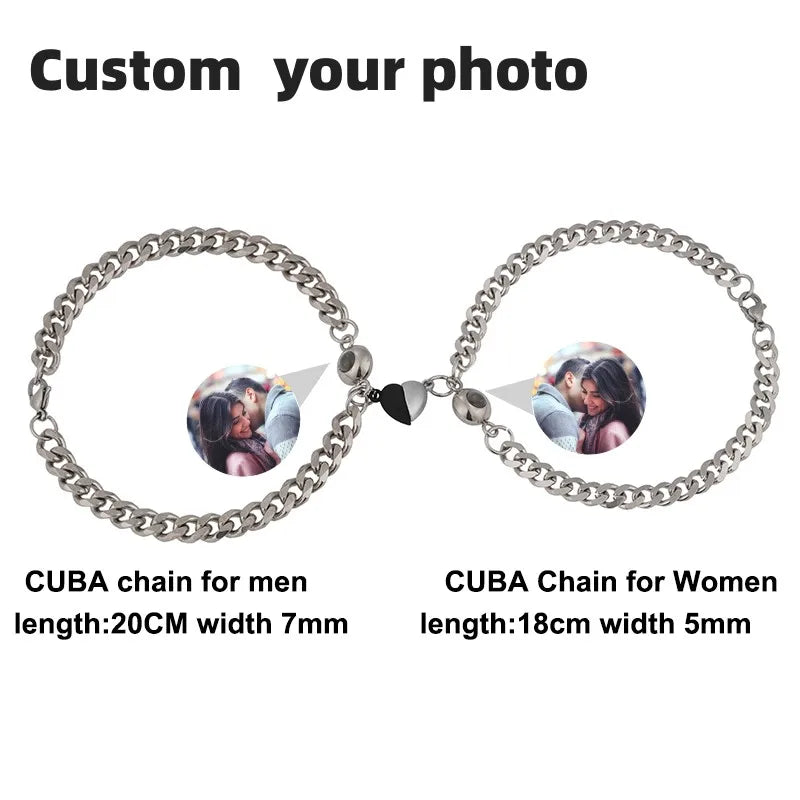Personalized Photo Projection Couple Bracelet Set (2PCS)