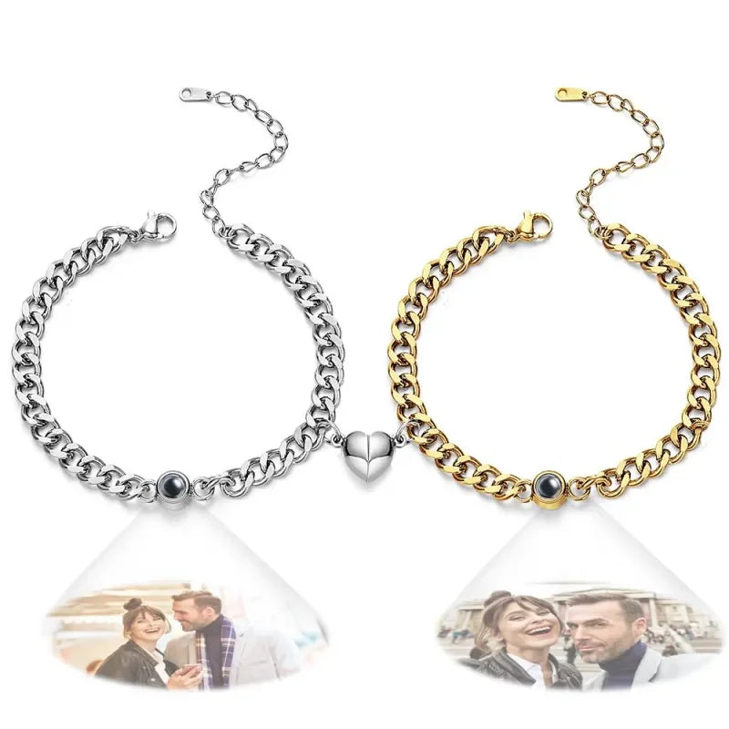 Personalized Photo Projection Couple Bracelet Set (2PCS)
