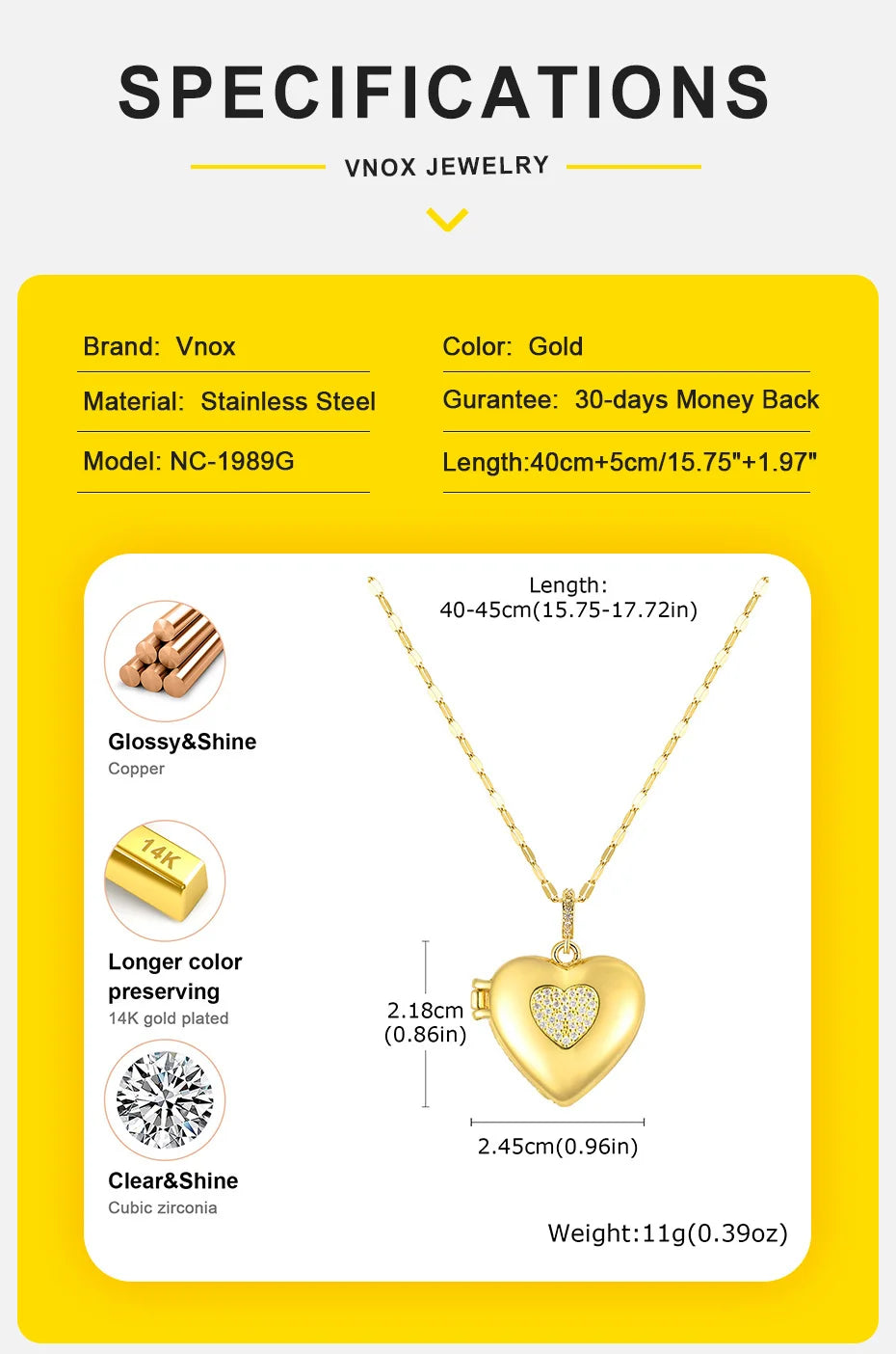 Stainless Steel Chain Heart Picture Custom Pendent Necklace