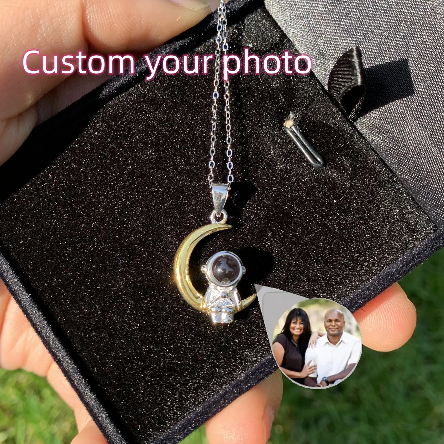 Custom Heart Projection Necklace – Personalized Photo Memory Gift