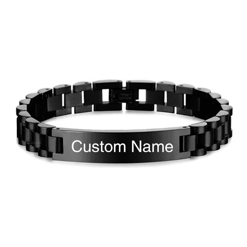 Gold Stainless Steel Mens ID Bracelets