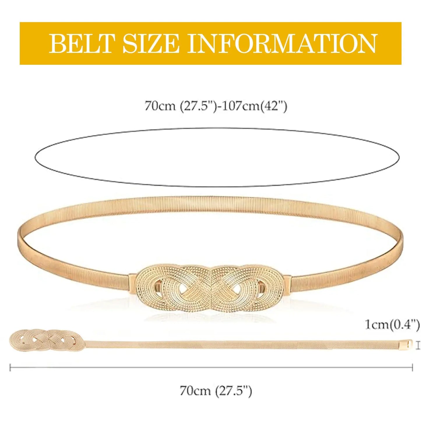 Fashion Elastic Metal Chain Belt for Women