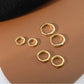 2pcs Gold Color Tiny Hoop Earrings for Women & Men