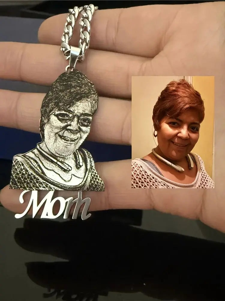 Engraved Personalized Stainless Steel Photo Necklace