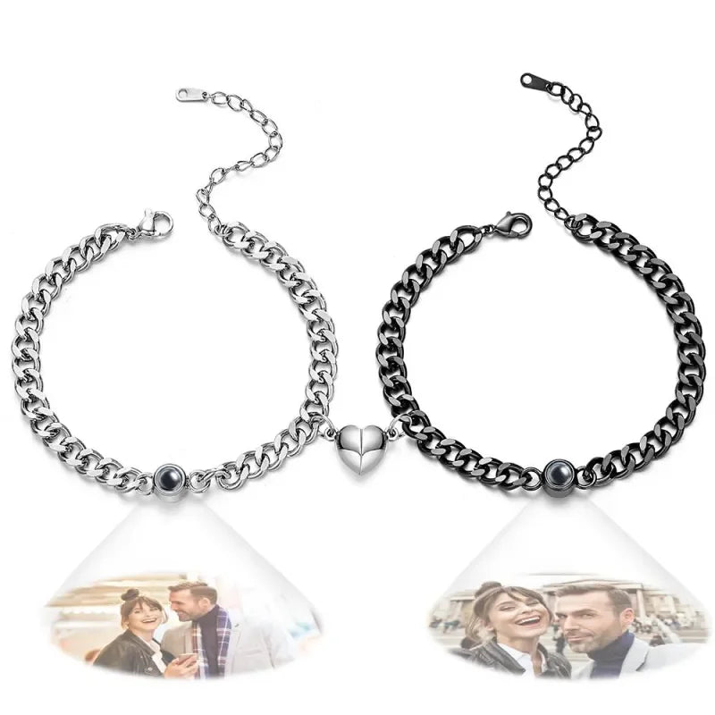 Personalized Photo Projection Couple Bracelet Set (2PCS)