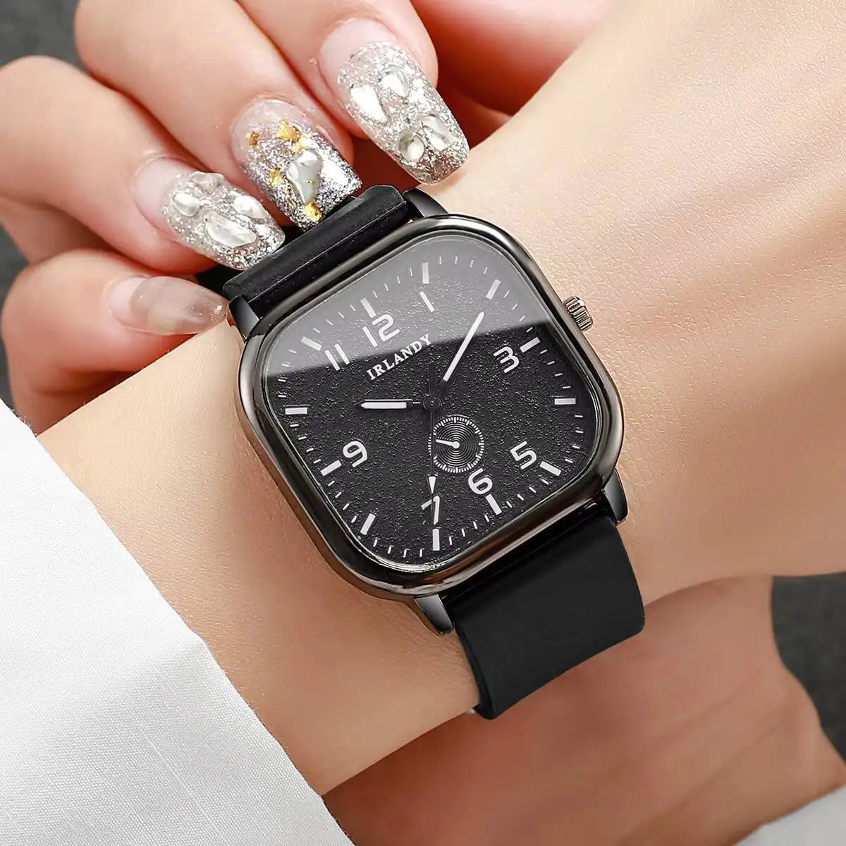Fashion Square Silicone Strap Quartz Watch