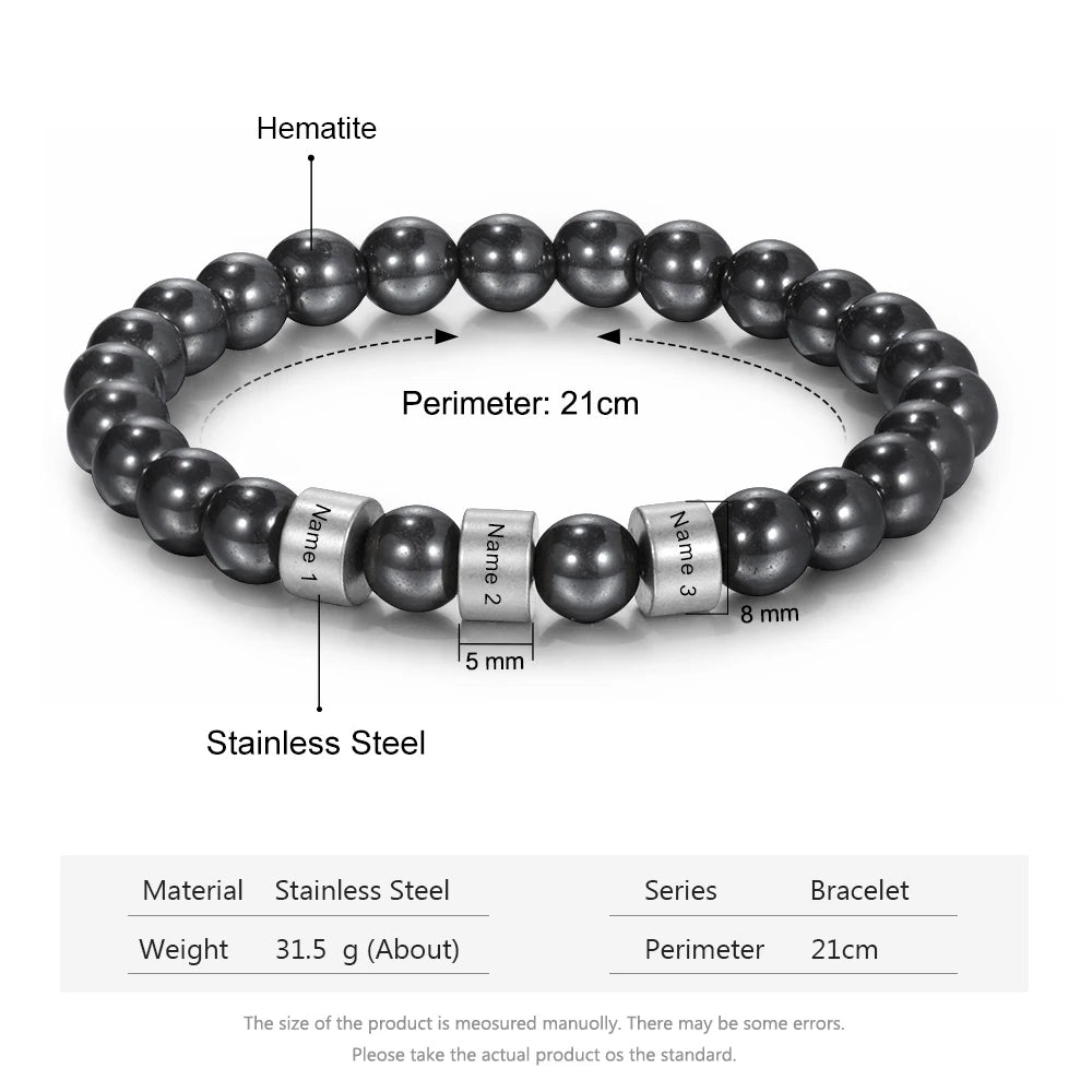 Personalized Stainless Steel Beaded Chain Name