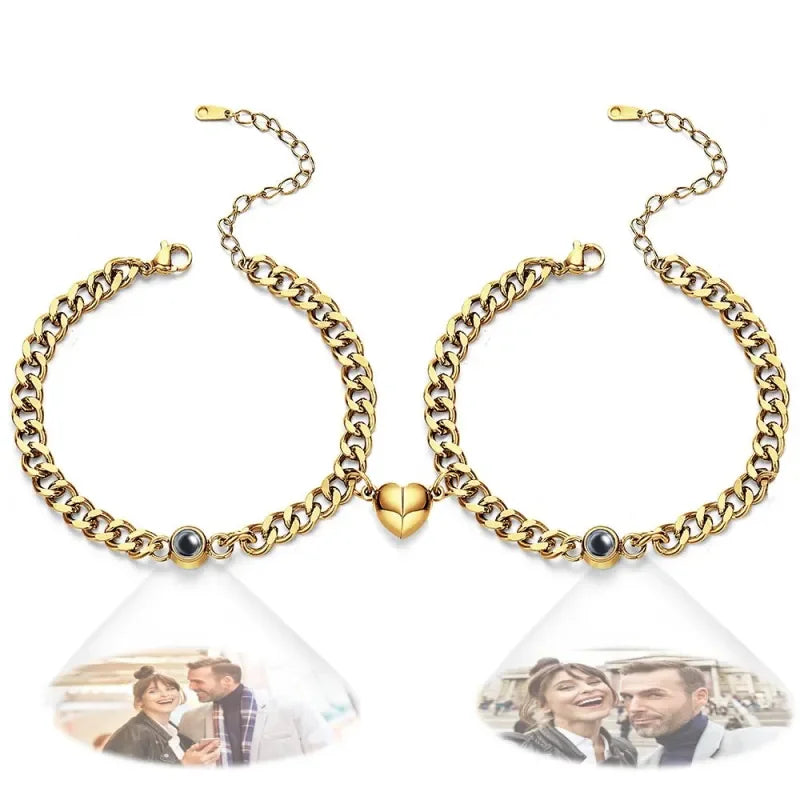 Personalized Photo Projection Couple Bracelet Set (2PCS)