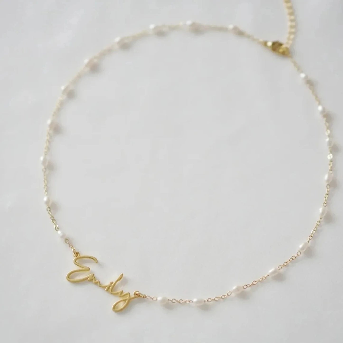Customized Name Pearl Beaded Necklace