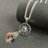 Vintage Sunflower Projection Necklace Custom Photo Pendant