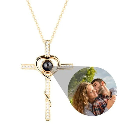 Custom Heart Projection Necklace – Personalized Photo Memory Gift
