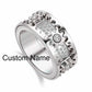Personalized Spinner Gemstone Gear Ring