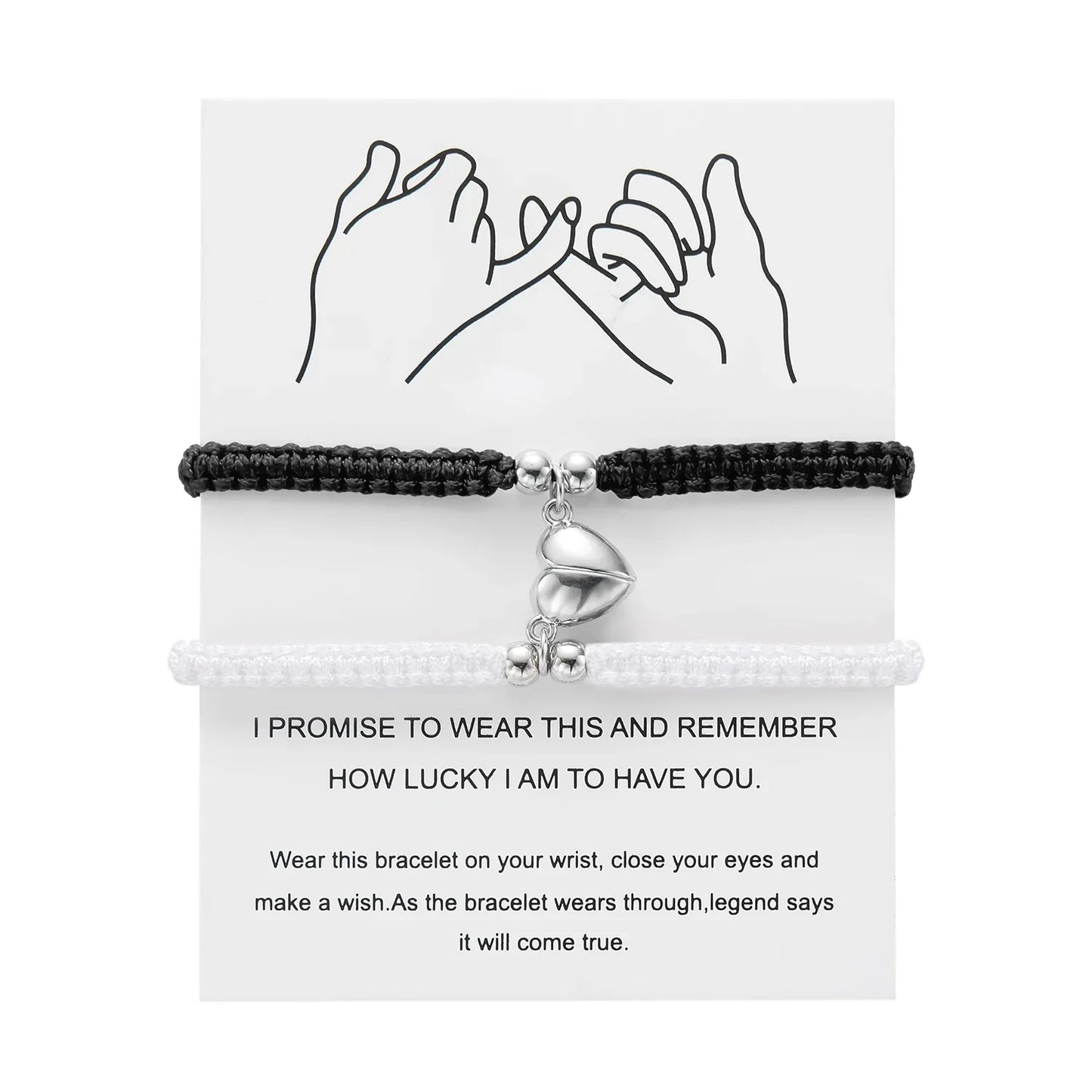 Handmade Heart Magnet Braided Bracelet